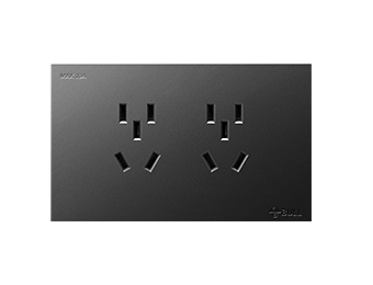 二位幼二三极连体插座（玄色）