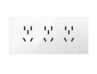 三位幼二三极连体插座（白色）